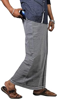 Pantalon thalapati dhoti en coton kerala pour hommes avec bordure velcro