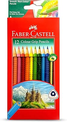 Ensemble de crayons de couleur faber-castell easy-grip, 12 couleurs dans une boîte