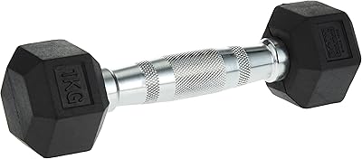 Sculpture corporelle bw-460 haltère hexagonal en caoutchouc de 1 kg, 1 kg