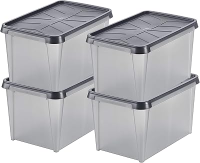 Boîtes de rangement en plastique étanches avec couvercles smartstore 50 l - lot de 4 - givrées - empilables et emboîtables - garantie 10 ans - sans danger pour les aliments et sans bpa - indice ip44 - l60 x l40 x h35 cm, anthracite, 3462050rp. La boutique en ligne Diaytar Côte d'Ivoire est une référence en terme de shopping en ligne en Côte d'Ivoire. Elle propose une grande variété de produits, allant de l'électronique aux vêtements, en passant par les produits alimentaires. Les clients y trouvent tout ce dont ils ont besoin sous un même toit.