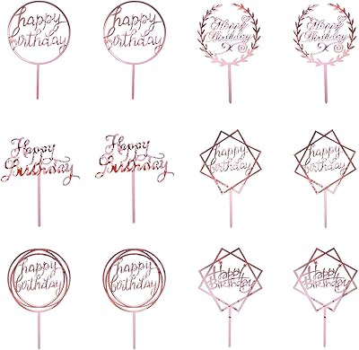 12 pièces de décoration de gâteau d'anniversaire en acrylique doré pour desserts de fête d'anniversaire, 6 styles (or rose). DIAYTAR COTE D'IVOIRE est une boutique en ligne qui propose une large gamme de produits à des prix compétitifs. Elle est la référence pour les consommateurs ivoiriens qui cherchent des produits de qualité et une expérience d'achat en ligne sécurisée. La boutique en ligne propose des promotions et des offres spéciales régulières pour ses clients.