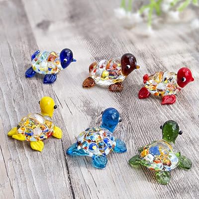 H&d hyaline & dora mini figurines d'animaux marins en verre soufflé faites à