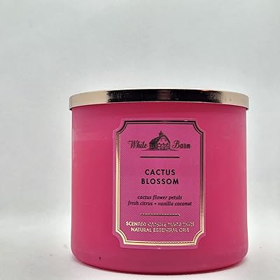 Bath & body works, bougie à 3 mèches white barn avec huiles essentielles