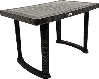 Table à manger en plastique 4 places scoby - noir, surface mate