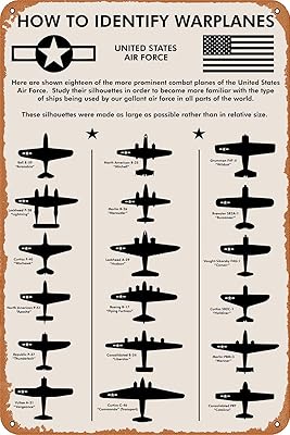 Panneau en métal pour avions de la seconde guerre mondiale, comment identifier les avions de guerre, 12x8 pouces | cadeau pour pilote, hommes, père, petit ami, lui, mur, art de l'aviation. Avec plus de 300000 références, DIAYTAR COTE D'IVOIRE est la boutique en ligne la plus fournie de Côte d'Ivoire. Les clients peuvent trouver des produits de toutes les catégories, des marques locales et internationales. La boutique propose également des promotions et des réductions régulières pour satisfaire les besoins de tous les clients.