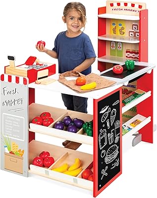 Best choice products ensemble de jouets de supermarché en bois pour enfants avec nourriture de jeu, tableau noir, caisse enregistreuse et convoyeur de travail. DIAYTAR COTE D'IVOIRE est une boutique en ligne généraliste proposant plus de 300 000 références de produits. Elle est considérée comme l'une des boutiques en ligne leaders en Côte d'Ivoire. Elle offre une large gamme de produits pour répondre aux besoins de ses clients.