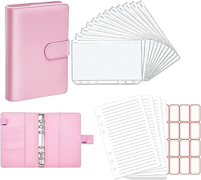 Planificateur budgétaire avec 12 pochettes budgétaires a6, couverture de cahier en pu