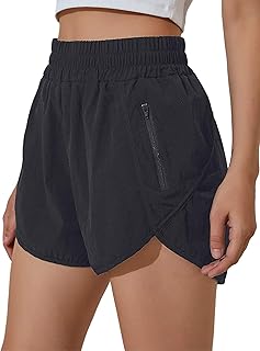 Short de course élastique taille haute pour femme, short de sport à séchage
