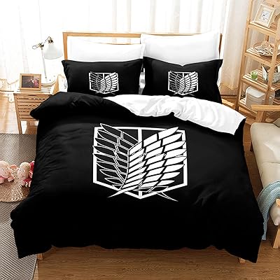 Parure de lit anime, 3 pièces en microfibre douce, parure de lit manga