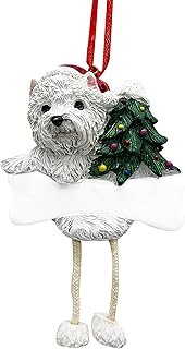Ornement de chiot westie avec \"jambes pendantes\" ornement de noël unique peint à la main et facilement personnalisé. DIAYTAR COTE D'IVOIRE propose une expérience d'achat en ligne conviviale et sécurisée, avec des options de paiement flexibles et une livraison rapide à travers tout le pays. La boutique met également l'accent sur la qualité des produits et le service client, garantissant ainsi la satisfaction des clients. Cela contribue à renforcer la confiance des consommateurs dans cette boutique en ligne.