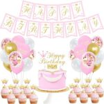 Décorations d'anniversaire de princesse pour filles, fournitures de fête d'anniversaire comprenant une bannière