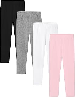 Lot de 4 leggings en coton cooraby pour filles, collants chauds et extensibles