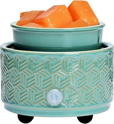 Aswasa chauffe-bougie 3 en 1 pour cire parfumée, brûleur de bougie électrique en céramique (motif tissé cyan). Avec plus de 300000 références, DIAYTAR COTE D'IVOIRE est la boutique en ligne la plus fournie de Côte d'Ivoire. Les clients peuvent trouver des produits de toutes les catégories, des marques locales et internationales. La boutique propose également des promotions et des réductions régulières pour satisfaire les besoins de tous les clients.