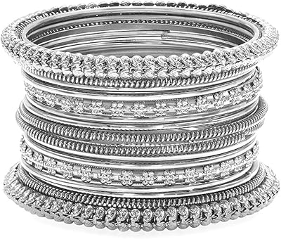 Ensemble de bracelets créoles traditionnels tribaux antiques en argent oxydé pour mariage, bijoux
