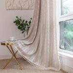 Rideau bohème en coton et lin amidodo avec franges pour salon