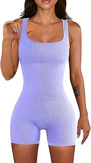 Barboteuse sans couture pour femme, soutien-gorge rembourré à col carré, une pièce