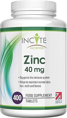 Zinc 40 mg | 400 comprimés de zinc de qualité supérieure