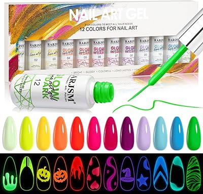 Ensemble de vernis à ongles gel rarjjasm glow in the dark, vernis à
