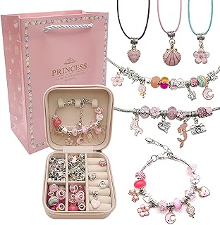 Kit de fabrication de bracelets de beauté pour filles, 68 pièces de bracelets à breloques avec boîte à bijoux, breloques de bijoux, bracelets artisanaux, cadeau de bijoux pour adultes et enfants, cadeau pour filles de 8 à 12 ans (rose). DIAYTAR COTE D'IVOIRE se démarque par sa capacité à offrir une large sélection de produits de qualité à des prix compétitifs. La boutique en ligne mise sur la satisfaction client, offrant des services de livraison rapides et fiables ainsi qu'un système de retour et d'échange flexible pour garantir que les clients soient pleinement satisfaits de leurs achats.