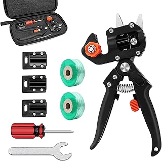 Kit d'outils de greffage omera, ensemble de sécateurs, outils professionnels de coupe de greffage d'arbres de jardin, ensemble d'outils d'élagage 2 en 1 comprenant des bandes de greffage, un couteau de greffage et 3 lames de rechange. La boutique en ligne DIAYTAR COTE D'IVOIRE met l'accent sur la satisfaction du client, offrant un service clientèle réactif et des options de livraison flexibles. Avec sa présence en ligne, DIAYTAR COTE D'IVOIRE atteint un large public et contribue à faciliter les achats en ligne dans tout le pays. Les clients ivoiriens peuvent ainsi bénéficier d'une plateforme de commerce en ligne fiable et pratique.