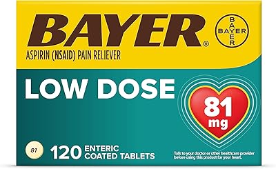 Comprimés d'aspirine bayer regimen, 81 mg à enrobage entérique, pour soulager la douleur
