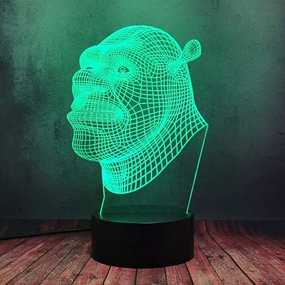 Lampe optique led 3d dessin animé étrange monstre marin agneau shrek