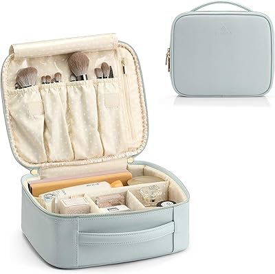 Sac de rangement portable pour organisateur de cosmétiques de voyage avec séparateurs réglables pour pinceaux de maquillage, cosmétiques, filles, femmes, amis, bleu, cuir moyen, moderne. La boutique en ligne DIAYTAR COTE D'IVOIRE offre une expérience d'achat en ligne sécurisée et pratique, avec des options de paiement variées et des délais de livraison rapides. Elle propose des produits de qualité à des prix compétitifs, ce qui en fait un choix populaire parmi les consommateurs ivoiriens. Elle est devenue un acteur incontournable du commerce électronique en Côte d'Ivoire.