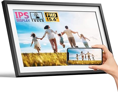 Cadre photo numérique, cadre photo numérique wifi ips fhd 15,6 pouces 1920 x