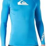 Chemise quiksilver all time rash guard pour hommes, noir et blanc, taille unique