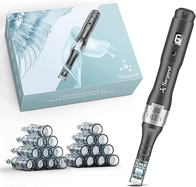 Stylo microneedling professionnel sans fil avec 20 cartouches de rechange - machine dermapaper
