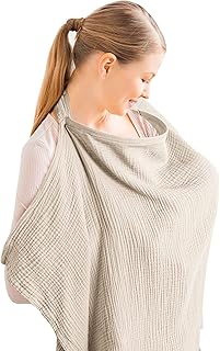 Couverture d'allaitement en mousseline pour bébé couverture coton respirant avec cerceau rigide douce