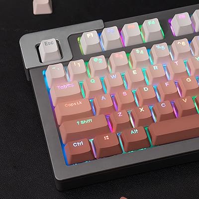 Sumjsen 123 capuchons de touches pbt à double touche oem, rétroéclairage rose dégradé
