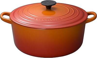 Four français rond émaillé couleur : flamme taille 725 qt.