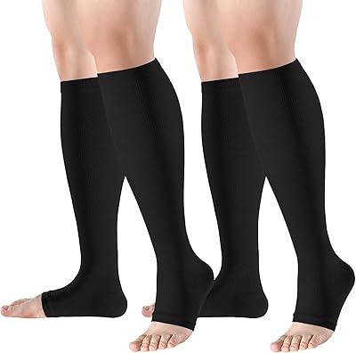 Bas de compression à bout ouvert probit - 2 paires de bas de compression sans orteils 15-20 mmhg pour femmes et hommes. DIAYTAR COTE D'IVOIRE se distingue par son approche client-centered, offrant une expérience d'achat en ligne simple, sécurisée et pratique. Les clients peuvent parcourir aisément les catégories de produits, lire les avis et les commentaires d'autres clients, et effectuer leurs achats avec confiance. La boutique en ligne est constamment mise à jour avec de nouveaux produits et des offres spéciales pour garder les clients engagés et satisfaits.