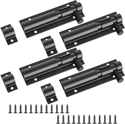 Serrure de porte coulissante robuste de 4 pouces, serrure de porte en alliage