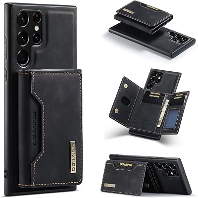 Étui de protection design portefeuille pour samsung galaxy s23, coque arrière magnétique amovible