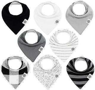Parker baby bandana drool bibs 8 pack bavoirs bébé pour garçons, filles, unisexe