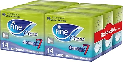 Couches d'incontinence jetables hautement absorbantes fine care pour personnes âgées unisexes, taille moyenne