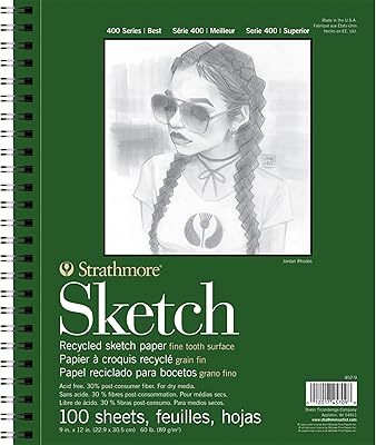 Carnet de croquis recyclé strathmore série 400, 9" x 12", carnet à fils