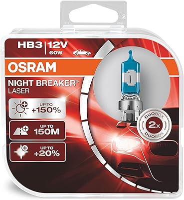 Ampoule de phare halogène laser osram night breaker hb3 nouvelle génération