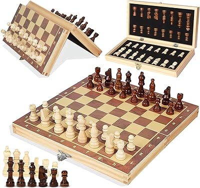 Jeu d'échecs magnétique en bois skihd, jeu d'échecs en bois de 15 pouces, plateau pliable, plateau de jeu d'échecs portable fait à la main, rangement de voyage pour enfants et adultes. DIAYTAR COTE D'IVOIRE se distingue par sa large sélection de produits et ses prix compétitifs. La boutique en ligne propose également des services de livraison rapide et fiable, permettant aux clients de recevoir leurs achats en un minimum de temps.