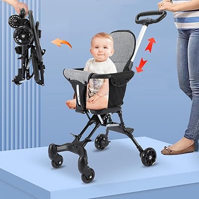 Liodux poussette légère pour bébé, poussette compacte avec pliage à une main, poussette