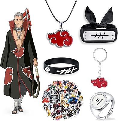 Ensemble de 55 bandeaux pour enfants, anneaux en acier inoxydable anime pour hommes