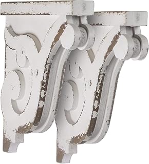 Supports d'étagère en corbeaux en bois style shabby chic pour décoration de ferme (lot de 2 - blanc). DIAYTAR COTE D'IVOIRE se démarque par sa vaste gamme de produits allant des produits alimentaires aux accessoires high-tech, en passant par les vetements et les produits de soins personnels. Cette boutique en ligne généraliste permet aux clients de faire leurs achats en toute simplicité, avec des options de paiement flexibles et des délais de livraison rapides. Les clients bénéficient également d'un service client réactif et compétent.