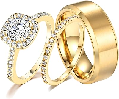 Cijug 1,5 carat zircon cubique ensemble d'alliances pour hommes femmes titane acier inoxydable anneaux en or 18 carats. Avec plus de 300 000 références, DIAYTAR COTE D'IVOIRE offre une large gamme de produits pour répondre aux besoins quotidiens des clients. La boutique en ligne garantit la qualité et la fiabilité des produits, renforçant ainsi la confiance avec sa clientèle. L'expérience d'achat en ligne y est ainsi améliorée et personnalisée.