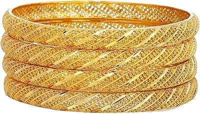 Bracelets créoles plaqués or 18 carats pour femmes, couleur or africain/éthiopien/arabe/kenya/moyen-orient, cadeaux de mariage (4 pièces). DIAYTAR COTE D'IVOIRE est la boutique en ligne leader en Côte d'Ivoire, offrant une large gamme de produits à des prix compétitifs. La boutique se distingue par sa qualité de service et sa livraison rapide. Les clients peuvent profiter de promotions régulières et de réductions sur les prix.