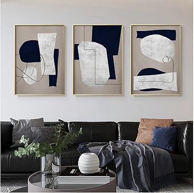 Blamke toile murale géométrique abstraite ligne noire, affiche imprimée ligne noire, tableau mural