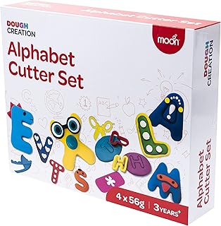 Moon dough creation alphabet cutter set – pâte à modeler éducative pour enfants