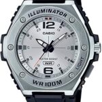 Montre analogique pour homme avec cadran blanc et bracelet en résine mwa-100h-7avdf, couleur