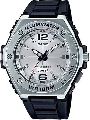 Montre analogique pour homme avec cadran blanc et bracelet en résine mwa-100h-7avdf, couleur
